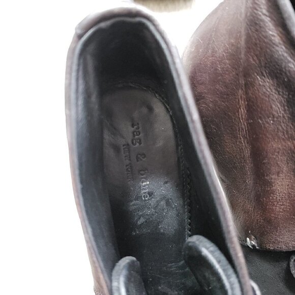 Rag & Bone Lovell Black Suede Booties 37 Lace Up - Picture 9 of 12